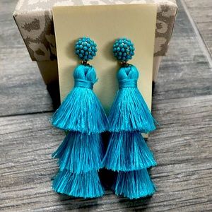 Blue tassel earrings